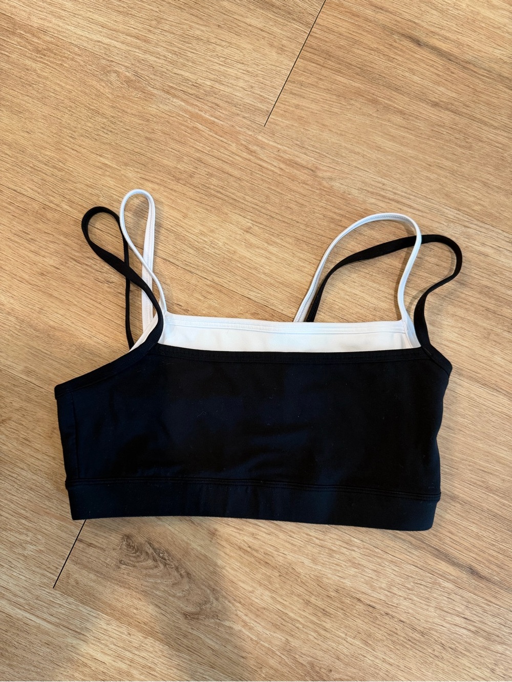 Abercrombie & Fitch Black & White Layered Sports Bra